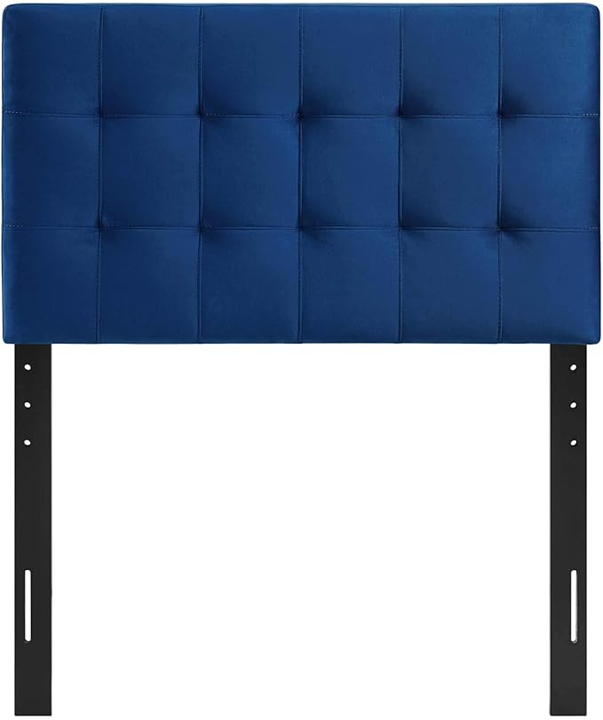 Modway Lily Biscuit Tufted Twin Performance Velvet Headboard, Navy