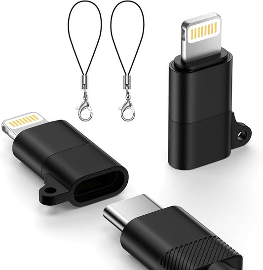2 Pack USB C to Lightning Adapter [Apple MFi Certified] for iPhone 14 13 12 11 X XR XS 8 7 6 5 iPad AirPods,Lightning to USB Type C Adapter Cable Adaptor PD Fast Charging & Data Sync,NOT for Audio/OTG