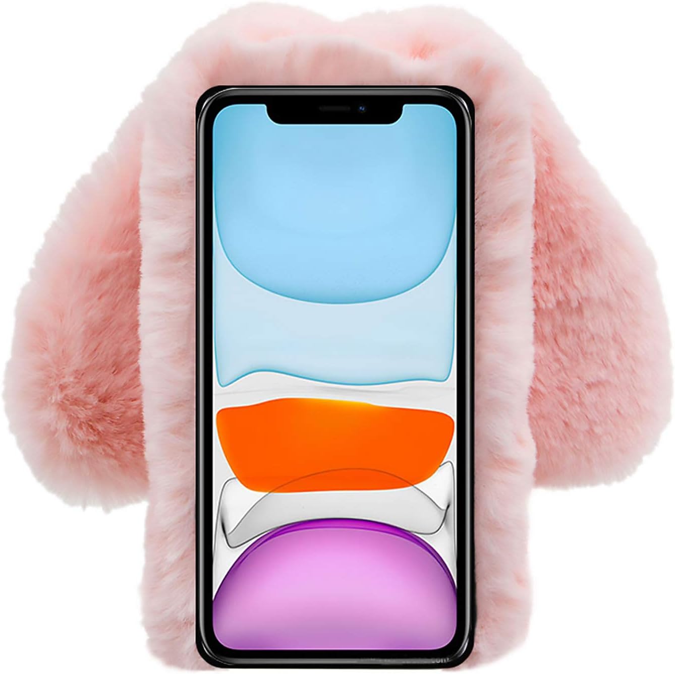 Rabbit Case for LG Stylo 6, Cute 3D Bunny Ears Soft Furry Hairball, TPU Bumper Protective Skin Cover for Women Girls