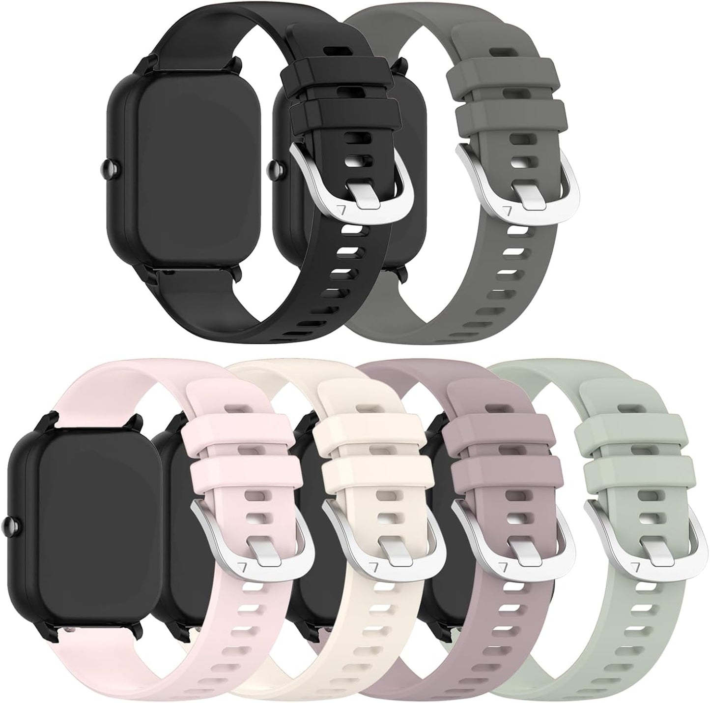 E ECSEM Bands Compatible for AviiHoug, Colourful Silicone Replacement Wristbands for AviiHoug H23 Smart Watch