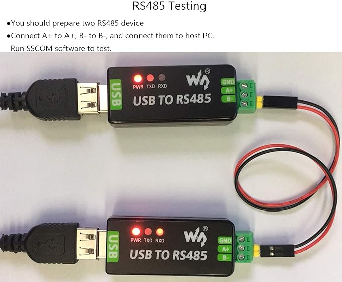 USB to RS485 Converter Industrial Adapter Original FT232RL and SP485EEN Fast Communication Embedded Protection Circuits Resettable Fuse ESD Protection