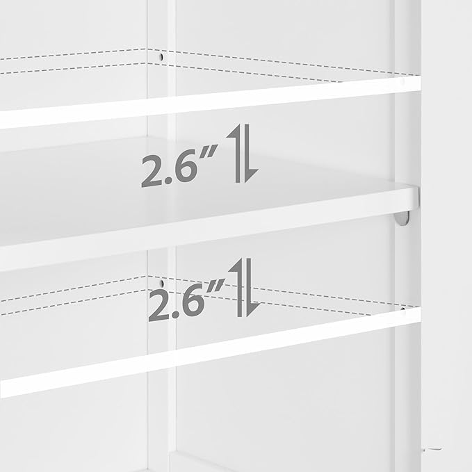 Yaheetech Free Standing Bathroom Cabinet with 1 Drawer 2 Doors and Adjustable Shelf, Wooden Entryway Storage Cabinet, 11.8D x 23.6W x 31.5H in, White