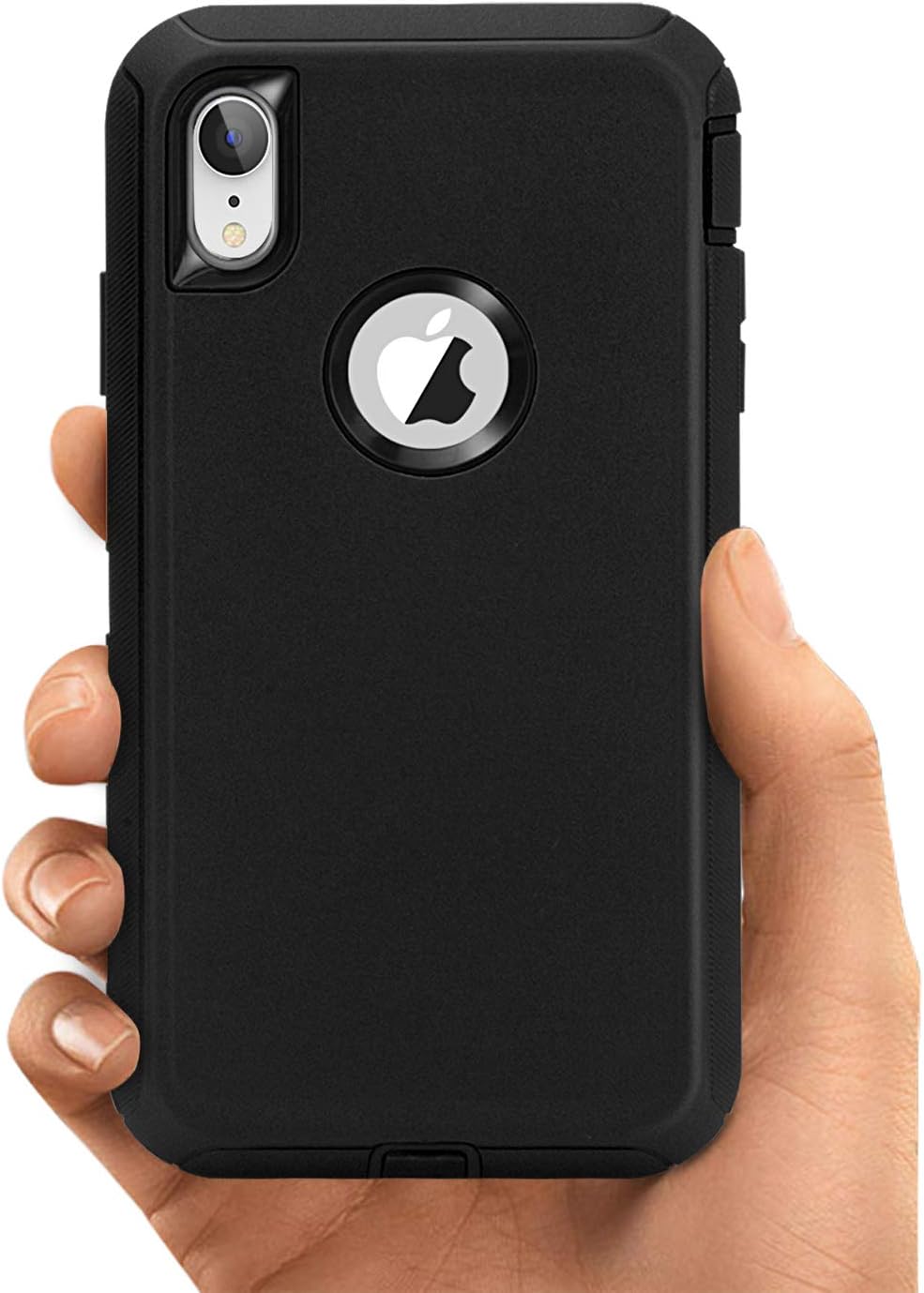 MAXCURY Heavy Duty iPhone XR Case, Shock Absorption Full Body Protective Case for iPhone 10R, Black