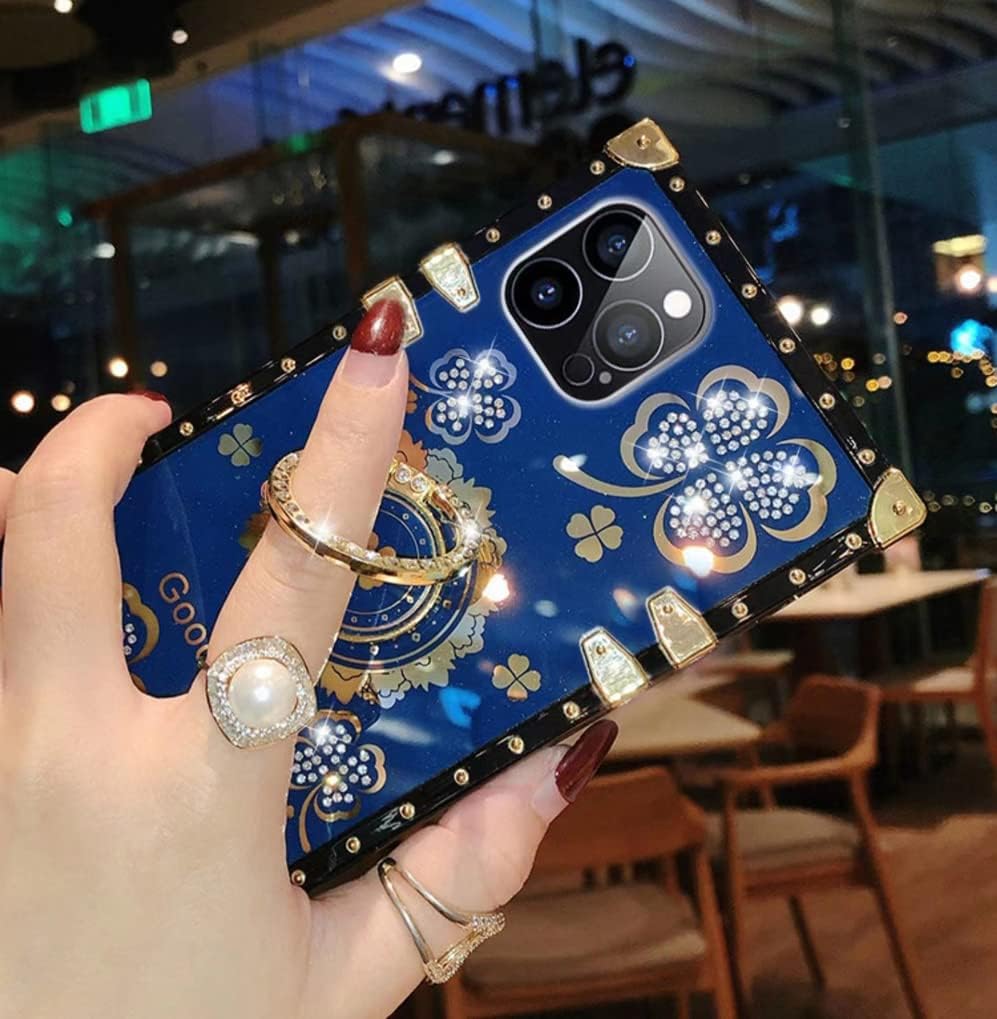 iPhone 12 Pro Max Bling Case - 6.7" Luxury Cute Shine Sparkly Glitter Diamond Rhinestone Flower Soft Phone Cover with