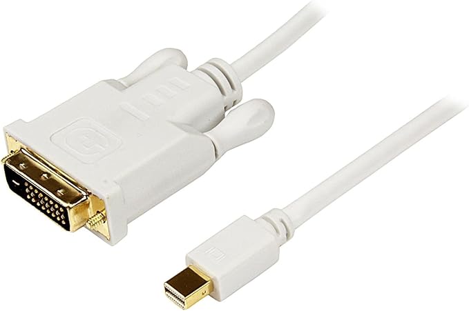 StarTech.com 6 ft Mini DisplayPort to DVI Adapter Cable - Mini DP to DVI Video Converter - MDP to DVI Cable for Mac / PC 1920x1200 - White (MDP2DVIMM6W)