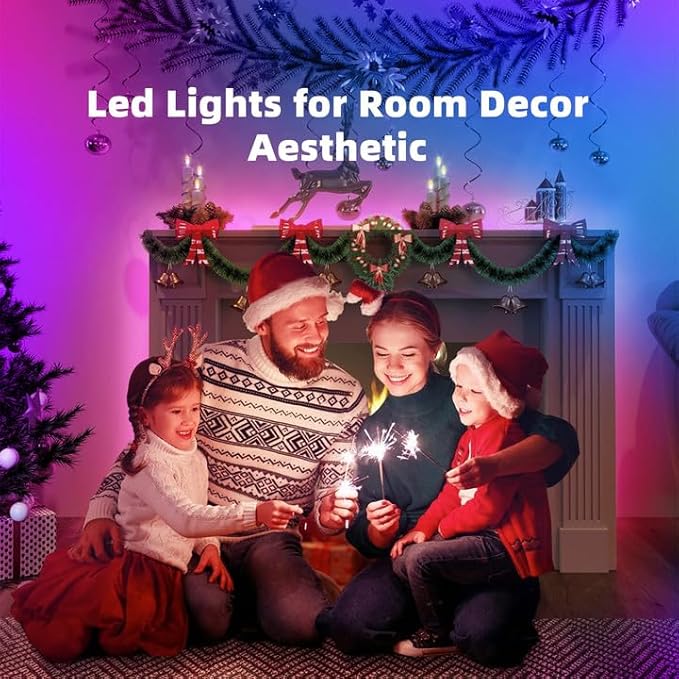 TJOY 100ft Kids LED Strip Lights with 20 Key Child Remote, Multi-Color RGB Rope Lighting, Color Changing LED Light Strip for Bedroom, Tape Lighting for Room Decor Aesthetic, TV, DIY(50ft*2)