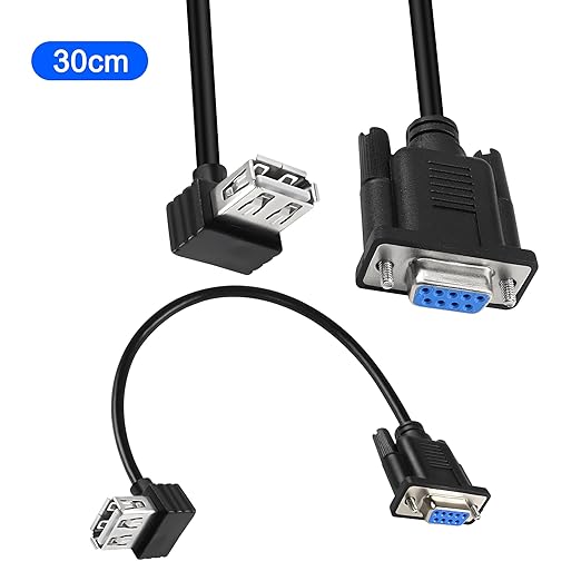 MEIRIYFA USB Female to RS-232 DB9 Female Adapter Cable,USB 2.0 to Serial RS232 DB9(9-pin) Converter Cable for Cashier Register, Modem, Scanner, Digital Cameras - 30cm