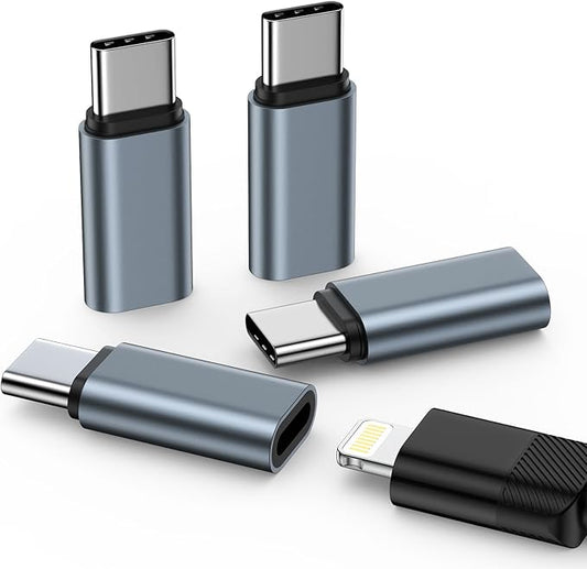 4 Pack [Apple MFi Certified] Lightning to USB C Adapter for iPhone 17 Air 17 Pro Max 16e/16 Pro/16 Pro Max/16 Plus,USB Type C to Lightning Adaptor Cable Charger & Data Sync,Not for Headphone/Audio/OTG