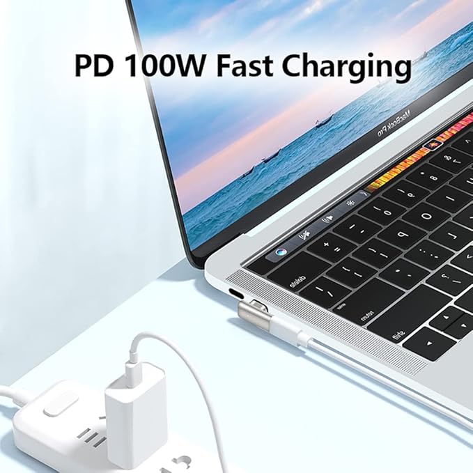 USB C Magnetic Adapter Right Angle 24 pin 2 Pack PD 100W Fast Charging 20Gbs Data Transfer USB3.1 Champagne Gold