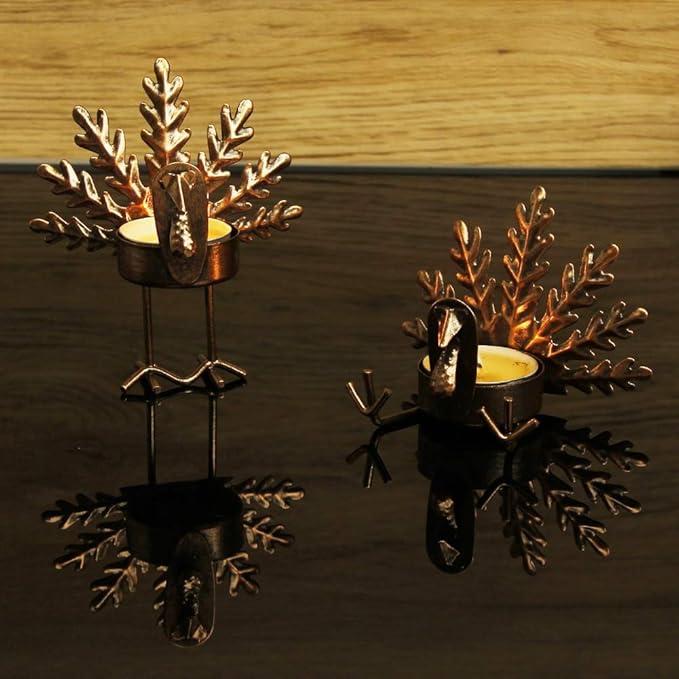 SAND MINE Metal Turkey Tea Light Candle Holders, Thanksgiving Candle Holder, Turkey Candle Holder, Metal Candle Holder, Thanksgiving Home Table Decoration (6)