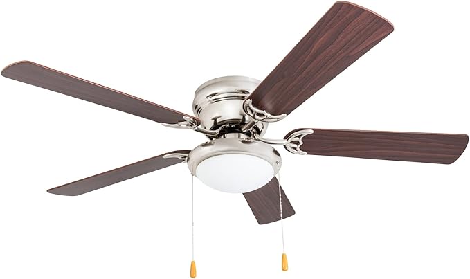 Portage Bay 50252 Hugger 52" Brushed Nickel West Hill Ceiling Fan with Bowl Light Kit