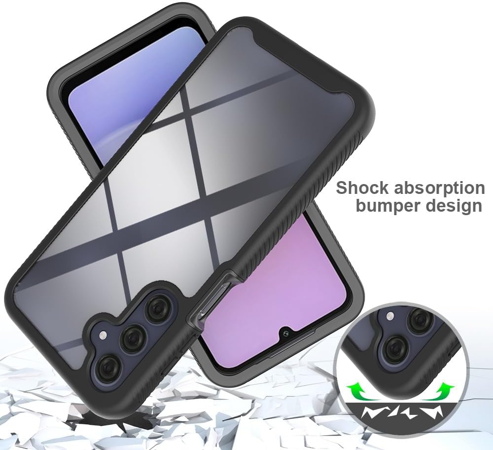 Heavy Duty Clear Case for Samsung Galaxy A16 5G - Rugged Anti-Slip Bumper, Anti-Scratch Armor Cover