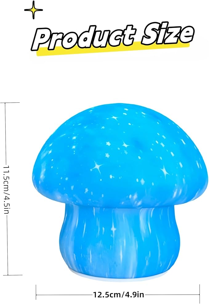 ANGTUO 16 Colors Mushroom Night Light Include Remote Control, Mushroom Lamp Dimmable and Rechargeable