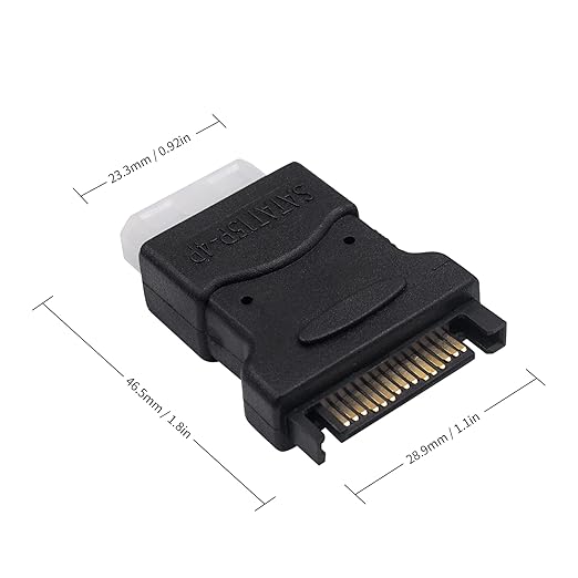 Duttek Molex to SATA Power Adapter, SATA Male to 4Pin Female Power Adapter Converter Connect for Hard Drives (2 Pack)