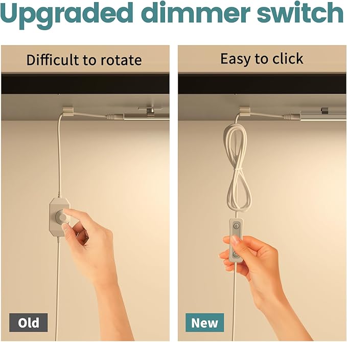 ASOKO Dimmable Under Cabinet Lighting - 6 Pcs 12 Inch Linkable Led Counter Light Bars, Warm White 2700K, DC24V 1320Lumens, 18W Shelf Lighting (ETL Plug)