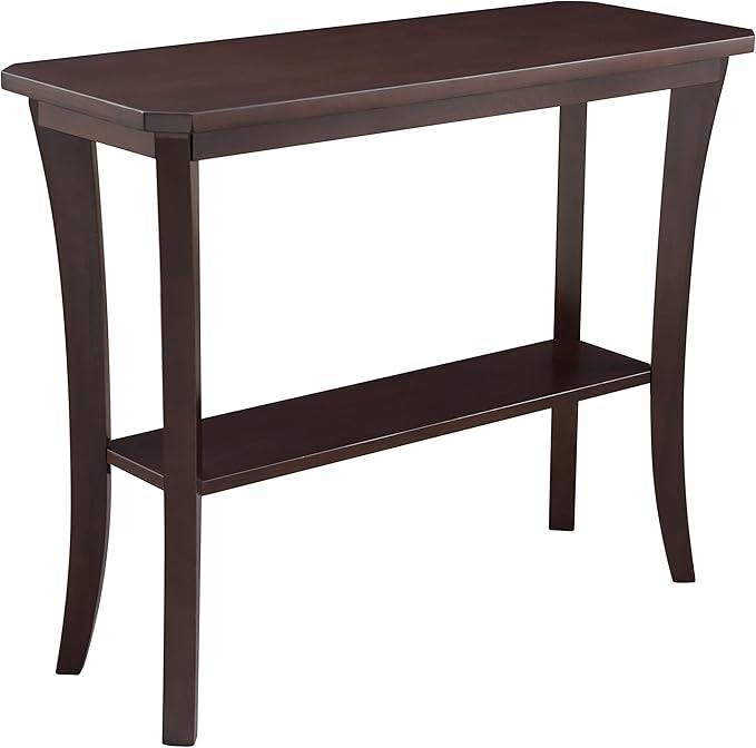 Leick Home Boa Console Table, Solid Wood, Bottom Display Shelf, Narrow Depth, Easy-Assembly, For Living Room/Hallway, Chocolate Cherry, 38.0 in. W x 14.0 in. D x 30.0 in. H, 10332