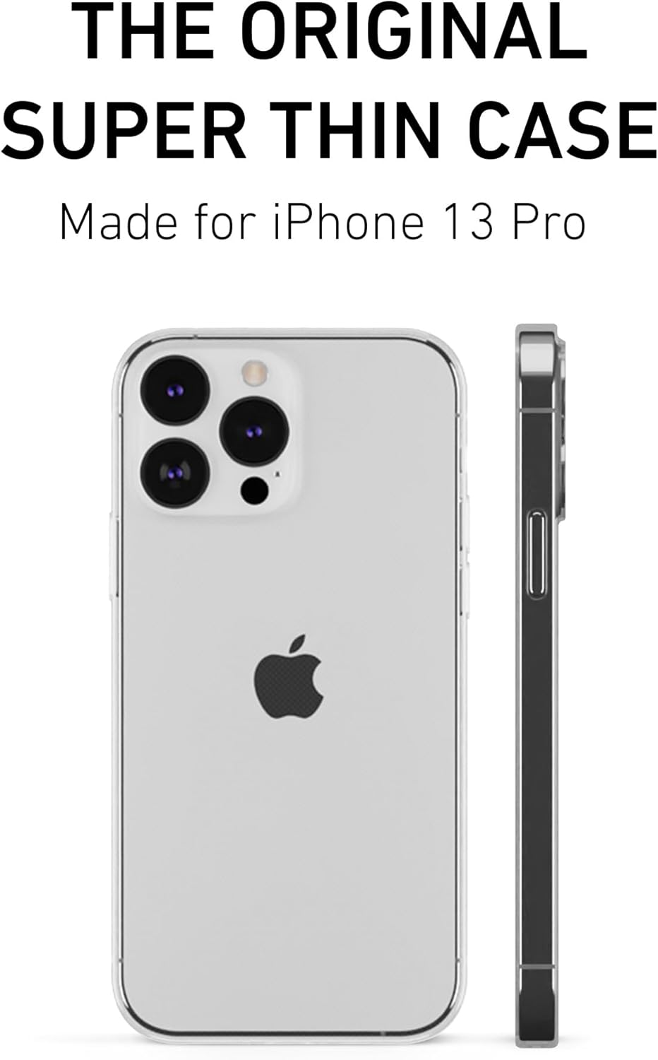 PEEL Flexible Thin Case for iPhone 13 Pro (Clear Soft) - Slim Minimalist Design, Branding Free, Soft TPU Material,