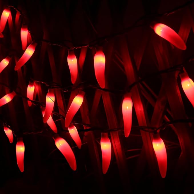 LIDORE Chili Pepper String Light Summer Kitchen Garden Patio Decoration Fairy Light Connectable Plug in UL Listed 35 Counts Red Chili 13FT