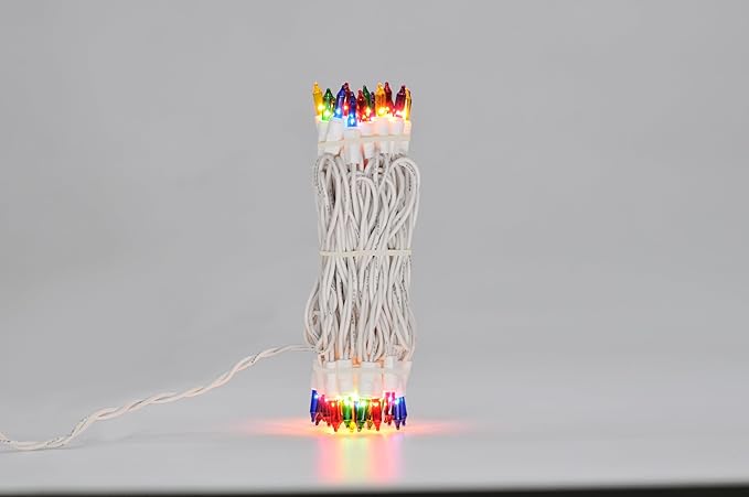 Brite Star 100 Count Mini String Christmas Lights, Multi - 22 feet Indoor/Outdoor Christmas Tree Lights with White Wire