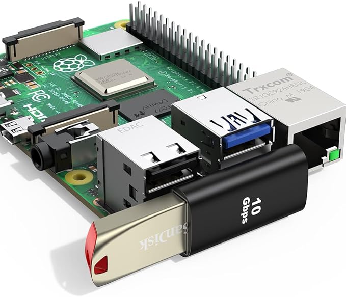 AuviPal 90 Degree USB 3.1 Adapter (2 Pack), Right and Left Angle USB A Male to Female Connector Extender for PC, Laptop, USB A Charger, Raspberry Pi and More