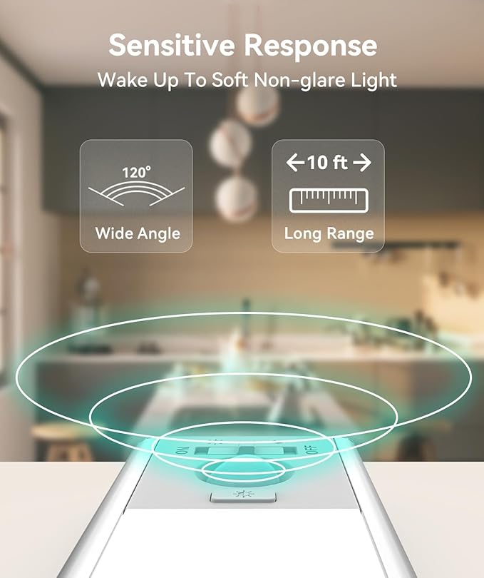 Under Cabinet Lighting, 3200mAh Rechargeable Motion Sensor Light Indoor, LED Battery Operated Cabinet Lights, Dimmable Closet Light, Wireless Under Counter Lights for Kitchen (2pack)