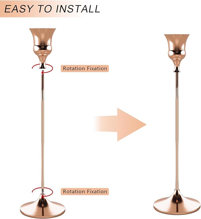 Candlestick Holders Rose Gold, 1 Pack Taper Candle Holder for Candlesticks, Candle Sticks Holder Decor for Home Decor