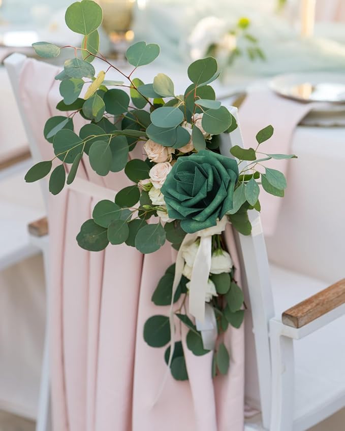 JOYLEX Artificial Flowers Realistic Roses, Real Looking Fake Roses with Stem for DIY Wedding Bouquets Centerpieces Bridal Shower Party Home Romantic Decorations (Peacock Green, Regular 3" - 200pcs)