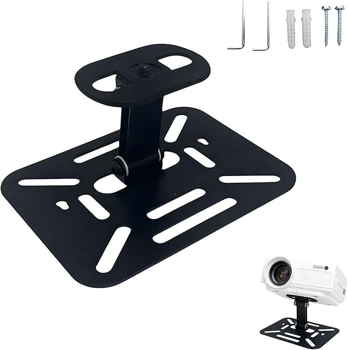 Projector Stand, Desktop and Ceiling Bracket, Ceiling Projector Mount, Adjustable 180-Degree Rotation, Dual Universal Joints (Mini Projection Desktop Stand)