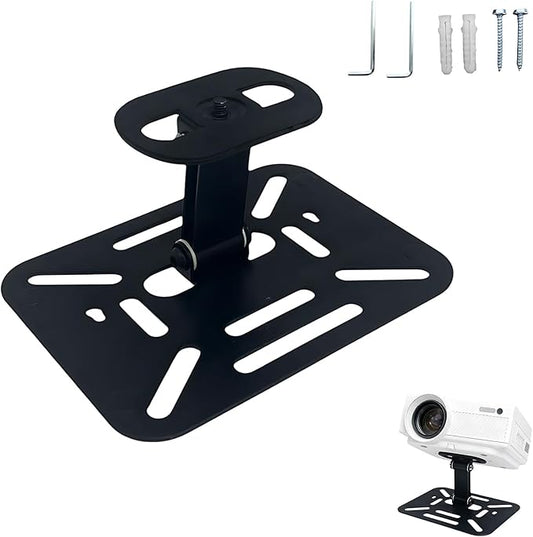 Projector Stand, Desktop and Ceiling Bracket, Ceiling Projector Mount, Adjustable 180-Degree Rotation, Dual Universal Joints (Mini Projection Desktop Stand)