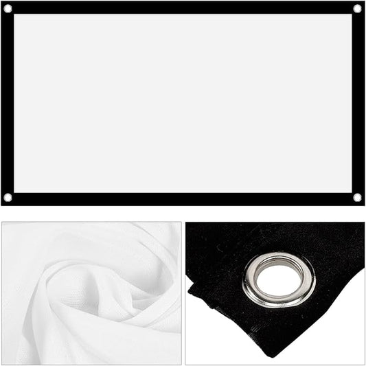 Projector Screen, 40Inch Portable Screen, Foldable Washable Non Crease Design, White Polyester, Front Back Projection Support, Movies Screen for Home Theater Outdoor Camping
