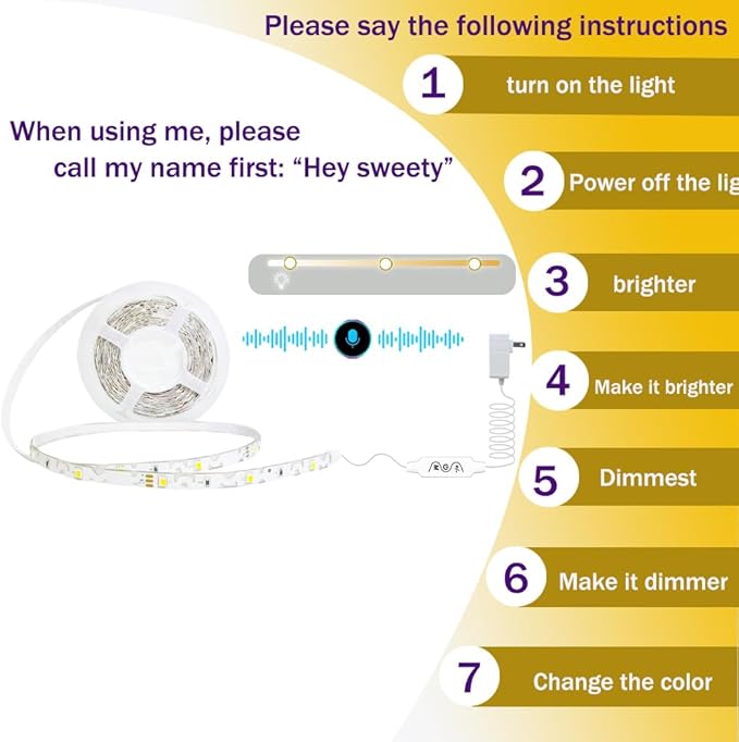 13ft/4M Voice Led Vanity Mirror Lights Kit - Bendable (Voice Control)