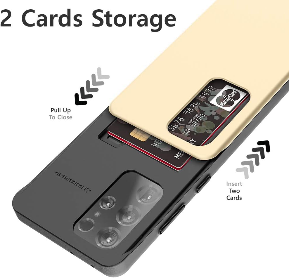 GOOSPERY Sky Slide Case for Galaxy S21 Ultra 6.8" (2021), Card Holder, Dual Layer Protective Bumper with Wallet Function