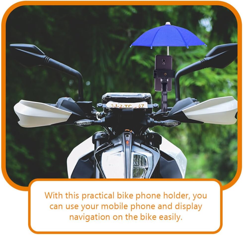 Healvian 2pcs Mini Phone Umbrella Shade, Cute Phone Rain Shield & Sunshade Holder for Cellphone, Car, Motor, Bicycle