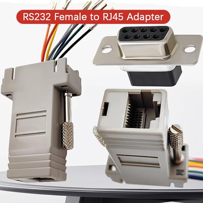 10PCS DB9 Male Female Ethernet Adapter, 9 Pin Serial Port Male Female to RJ45 Ethernet LAN Extend Modular Converter (5PCS Male + 5PCS Female)