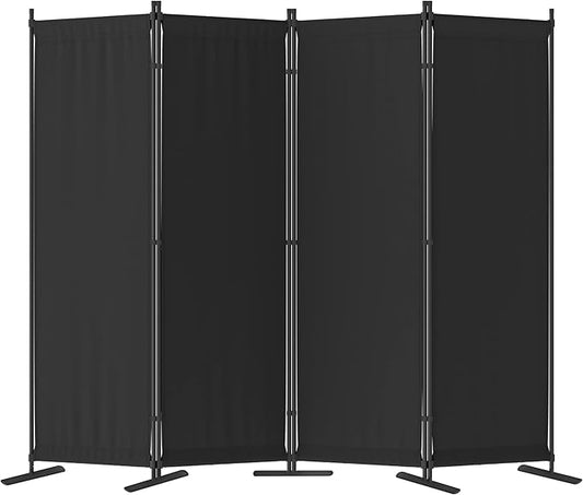 Morngardo Room Divider, Folding Privacy Screens, 4 Panel Room Partitions, 88" Foldable Wall Dividers, Portable Separating for Home Office Bedroom Dorm Decor (Black)