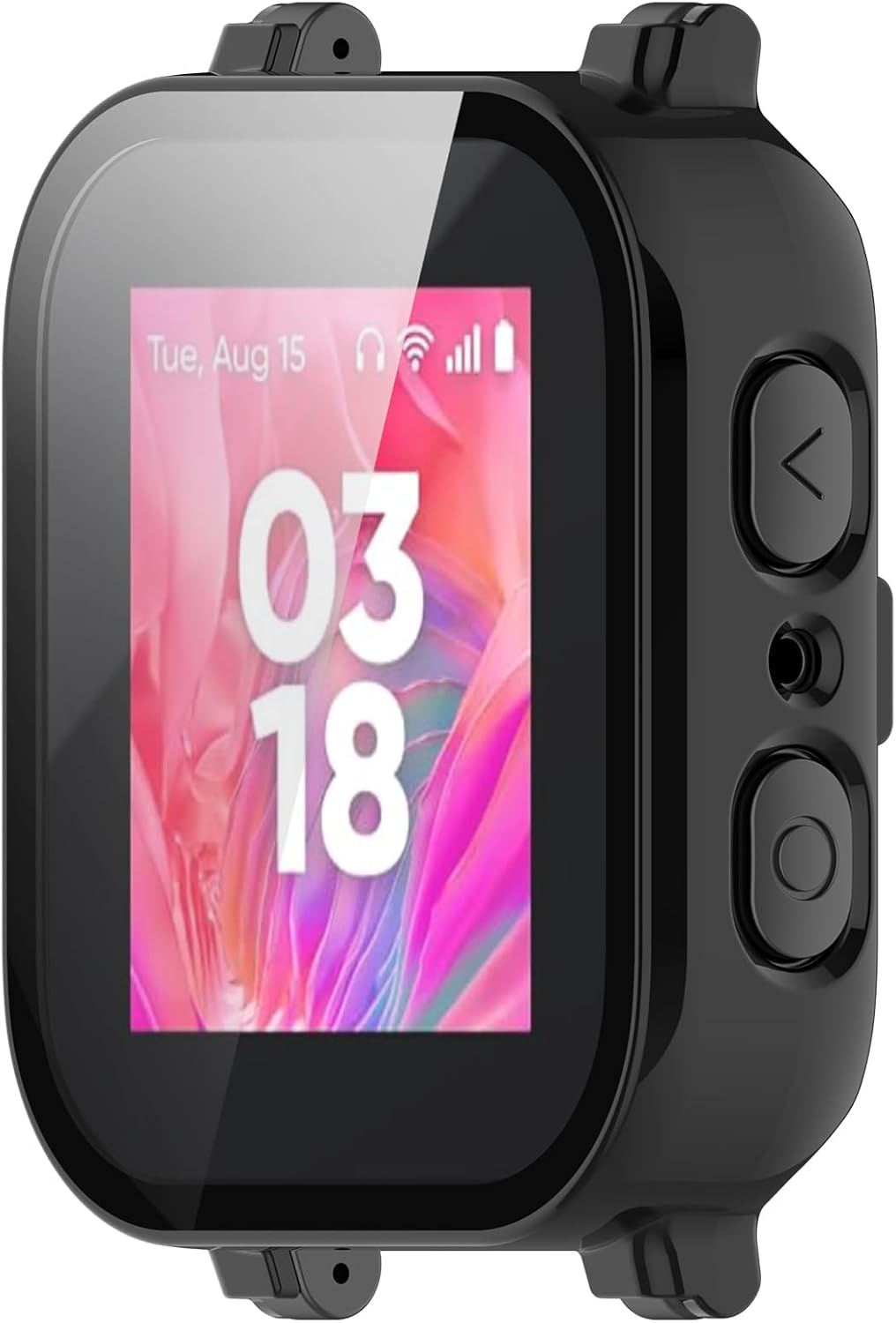 Gabb Watch 3 Case Cover for Kids, Scratch-Resistant Hard PC Protective Case & Tempered Glass Screen Protector (Black)