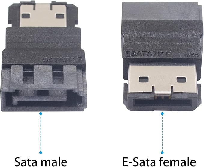 Duttek SATA to ESATA Adapter, Sata Adapter, ESATA 7Pin Female to Male Extende Connector. (2Pack)