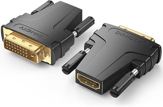 Meliya 2 Pack DVI to HDMI Adapter, Gold-Plated Bi-Directional DVI Male to HDMI Female Converter 4K 1080P for Monitor, PC, PS4, PS3, Projector, TV