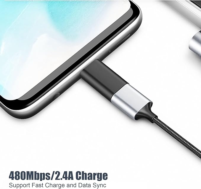 USB C to Micro USB Adapter 5Pack, Type C Female to Micro USB Male Convert Connector Support Charge and Data Sync Compatible with Samsung Galaxy S7 S7 Edge, Nexus 5 6 and More Micro USB Devices