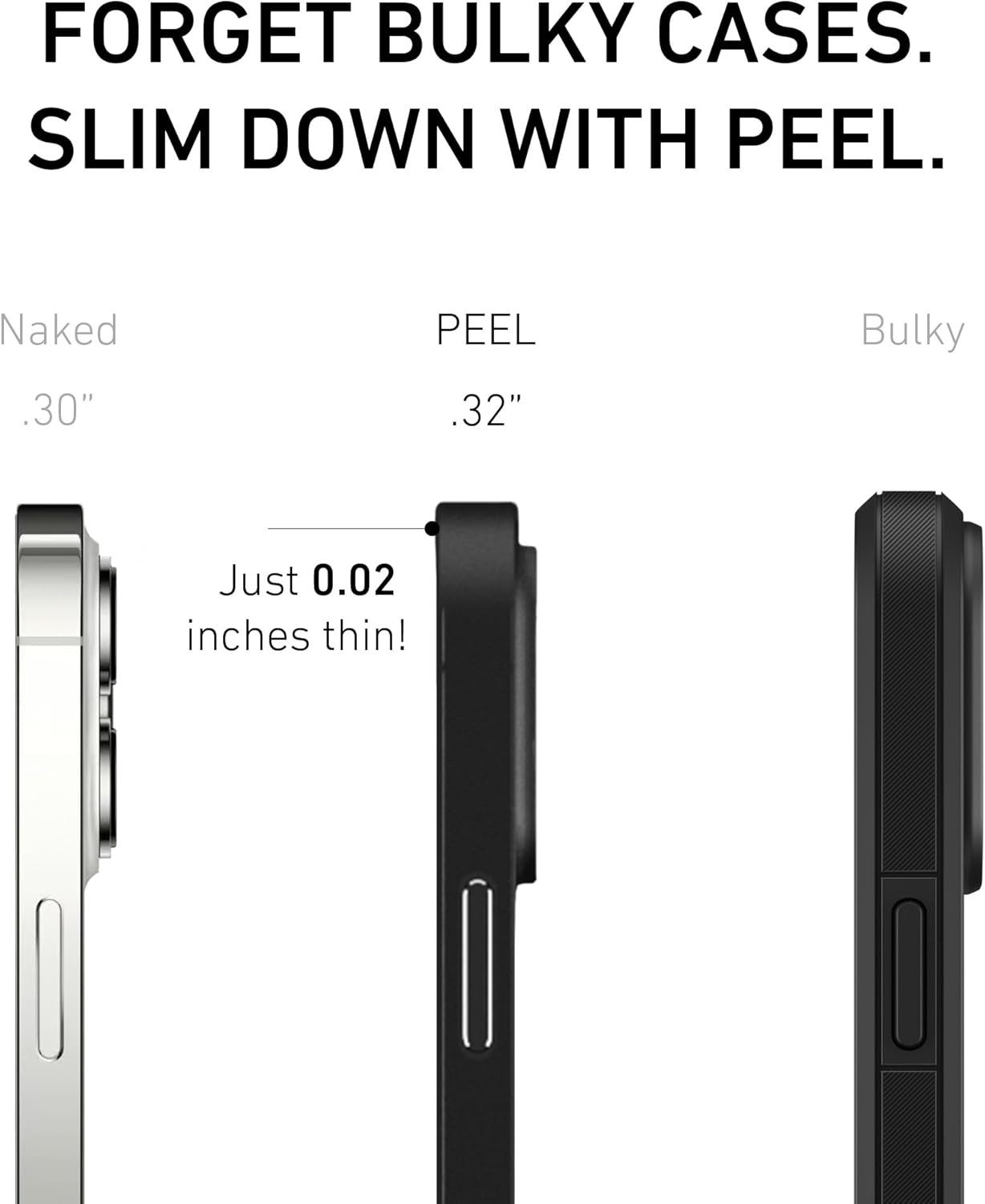 PEEL Original Super Thin Case for iPhone 13 Pro (Clear Hard) - Sleek Minimalist Design, Ultra Slim