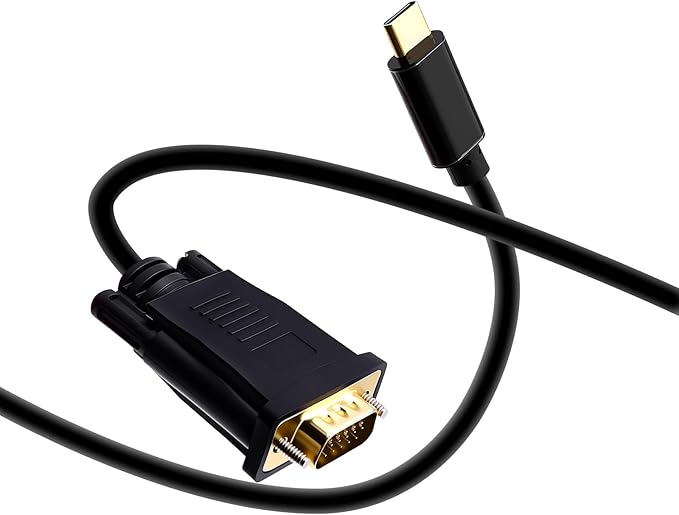 Duttek USB C to VGA Adapter Cable 6FT/1.8M, USB Type-C to VGA Male to Male Converter Cable with Gold-Plated Port for Monitor, Phones, Laptops and HDTV (Not Support Thunderbolt Port)
