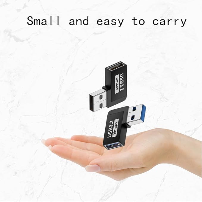 2 Pack USB 3.0 Adapter 90 Degree Male to Female Combo Vertical Up and Down Angle Coupler Connector，USB 3.0 Male to Female 90 Degree Right Angle Extension Adapter