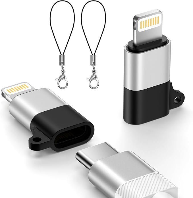 2 Pack USB C to Lightning Adapter for iPhone 14 13 12 11 X XR XS Max SE 8 7 6 AirPods, [Apple MFi Certified] Lightning to USB Type C Adapter Cable Adaptor PD Fast Charging +Data Sync,NOT for Audio/OTG