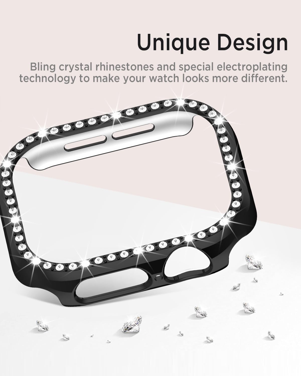 Miimall Rhinestones Bling Bumper Case for Women, Compatible with Apple Watch 42mm, Diamond Protective Cover