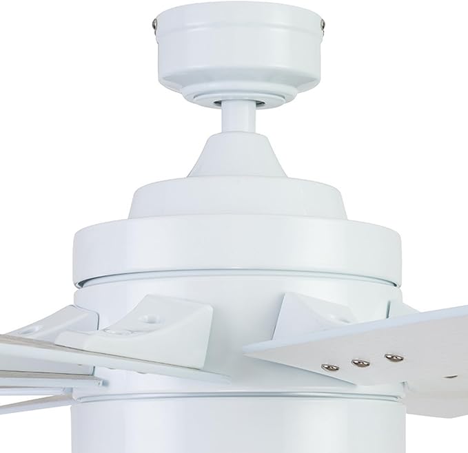 Honeywell Ceiling Fans Xerxes Modern 62 Inch Ceiling Fan with Light, Remote Control Fan, LED Indoor Fan with 8 Blades, White and Gray Wash Blade Finish Options, White (51628-01)