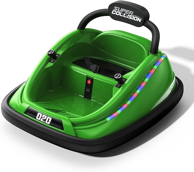 Bumper Car, 12V Electric Kids-Bumper Car Ride Toys with Remote and Music Function, Perfect Kids Gifts Baby for Toddlers 1-6 for Birthday