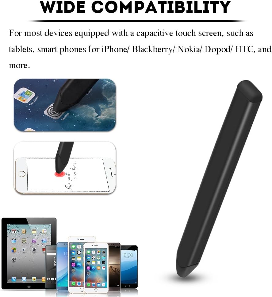 Flat Stylus, Universal Replacement Flat Capacitive Touch Screen Stylus Pen for iPhone/BlackBerry (Black)