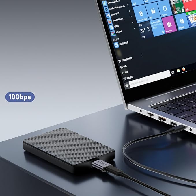 10Gbps USB Type-C to Micro B Adapter, USB C Female to Micro-B Male Converter for Hard Drive Cable/External Hard SSD Drive/Tablet/Phone/Laptop
