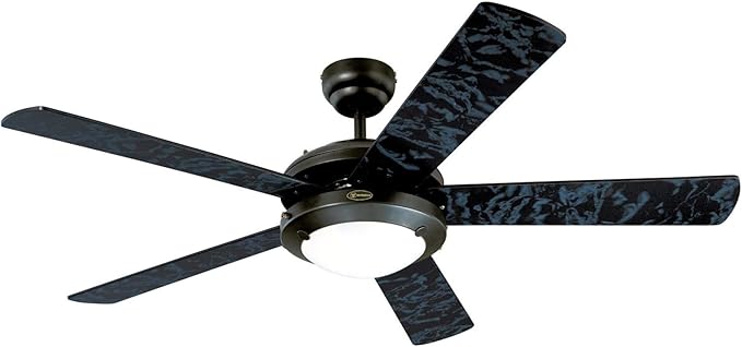 Westinghouse 7224200 Comet Indoor Ceiling Fan with Light, Matte Black