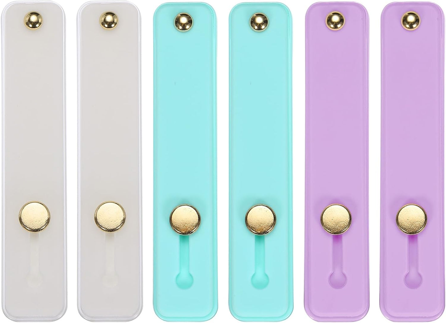 MECCANIXITY 6Pcs Phone Loop Finger Holder, Silicone Grip Stand for Most Smartphones, White, Green, Blue, Purple